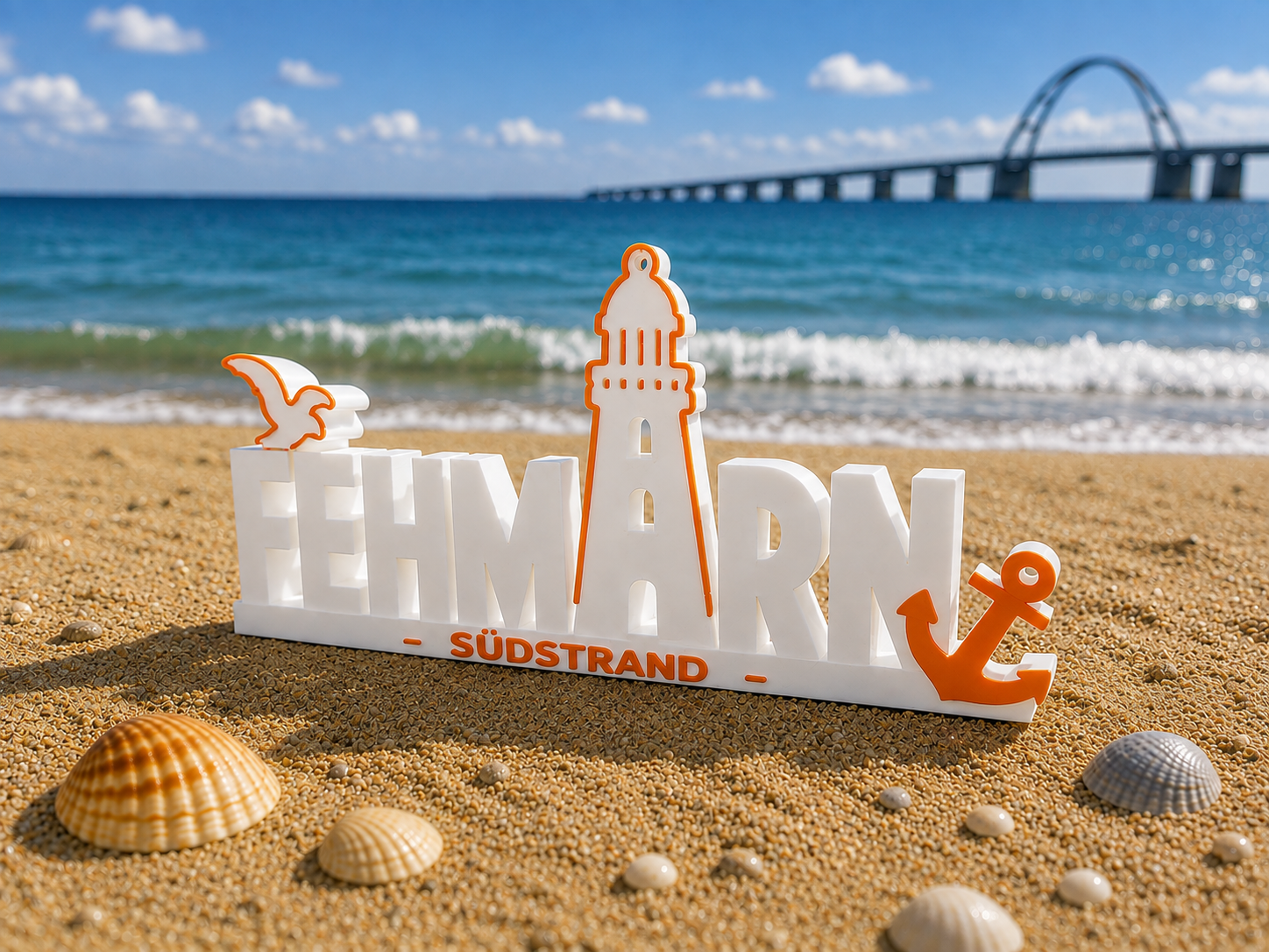 Fehmarn Aufsteller „Südstrand“ - 18cm