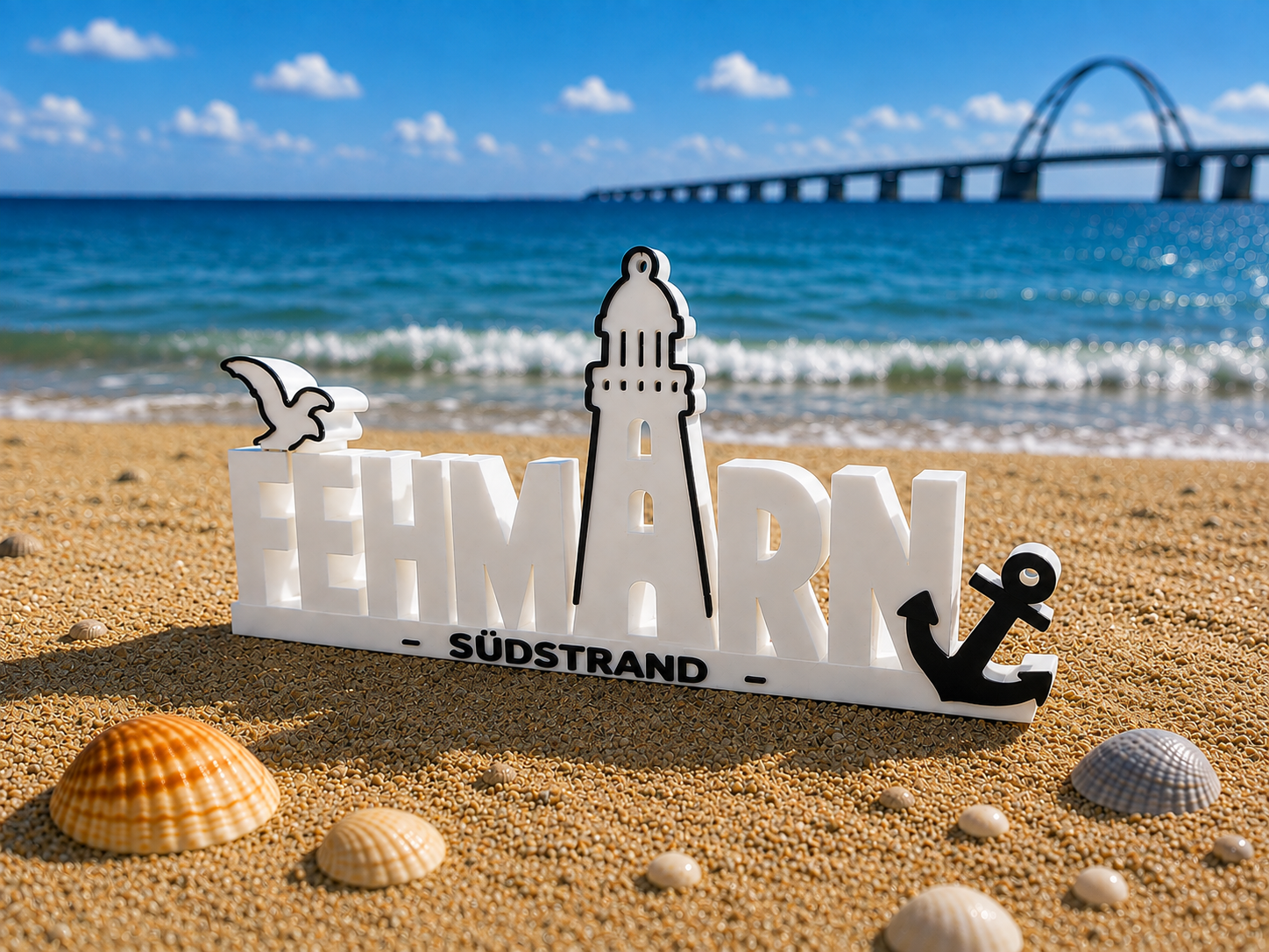 Fehmarn Aufsteller „Südstrand“ - 18cm