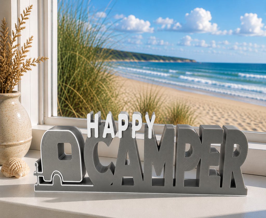 HAPPY CAMPER – 3D-Dekoaufsteller für Campingfans