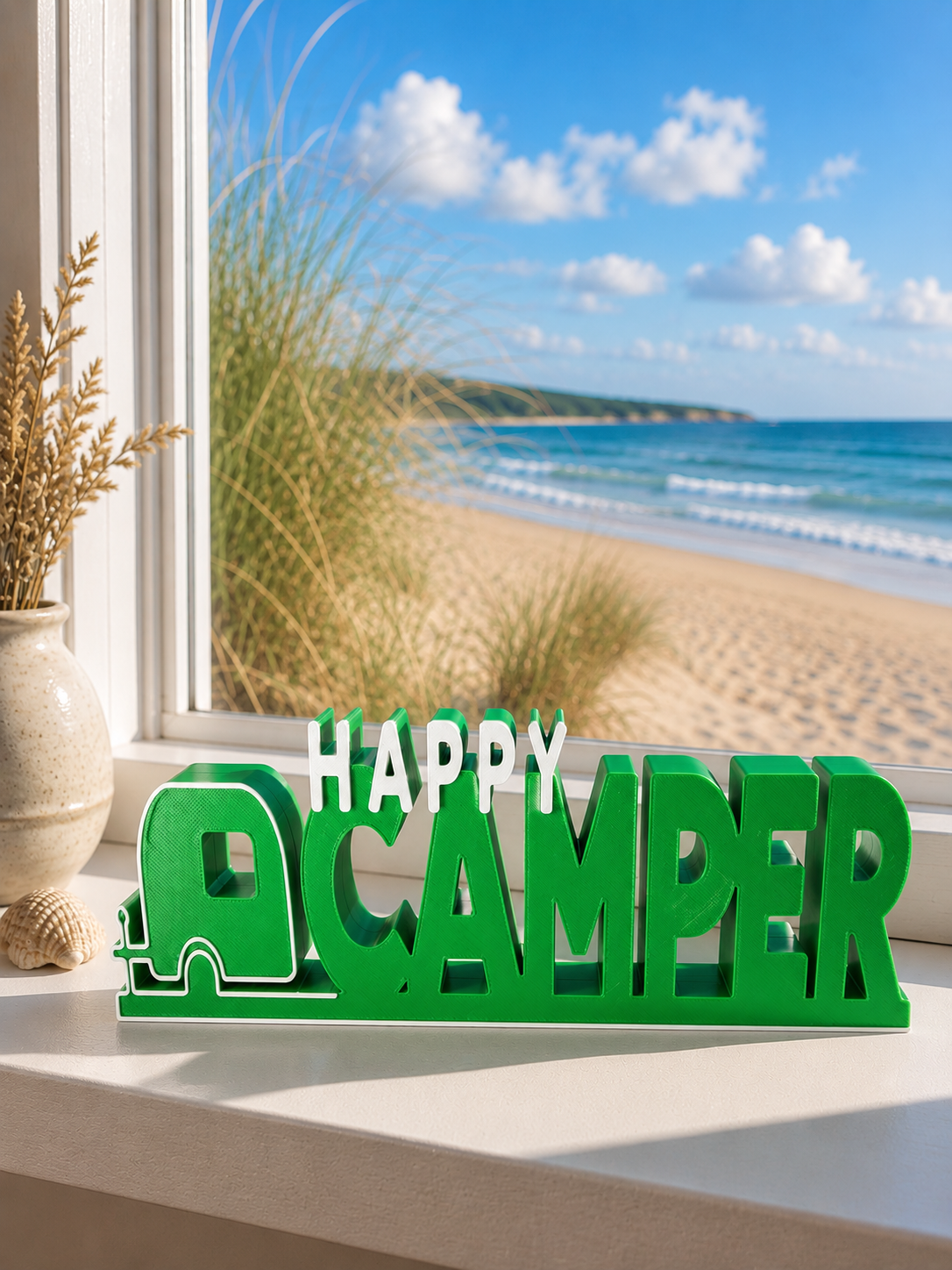 HAPPY CAMPER – 3D-Dekoaufsteller für Campingfans