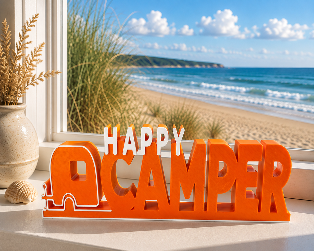 HAPPY CAMPER – 3D-Dekoaufsteller für Campingfans