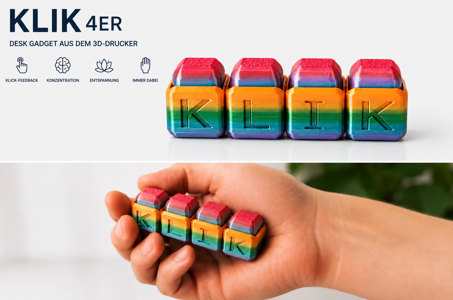 KLIK 4ER – Desk Gadget aus dem 3D-Drucker