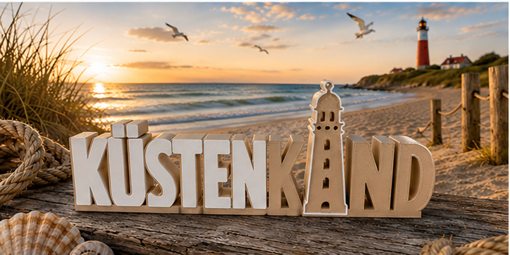KÜSTENKIND – 3D-Dekoaufsteller | Maritime Deko