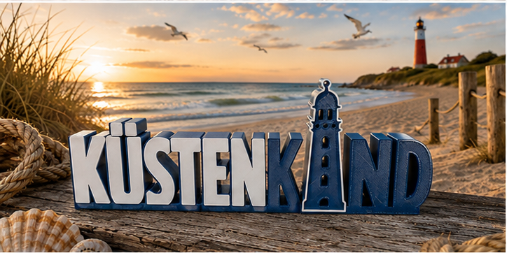 KÜSTENKIND – 3D-Dekoaufsteller | Maritime Deko