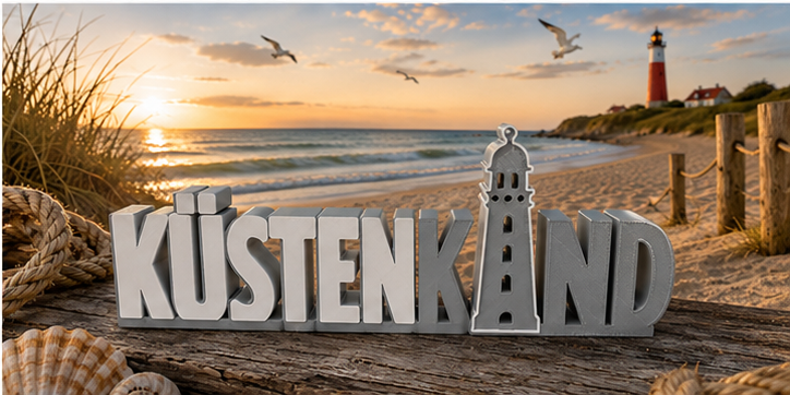 KÜSTENKIND – 3D-Dekoaufsteller | Maritime Deko