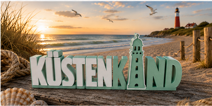 KÜSTENKIND – 3D-Dekoaufsteller | Maritime Deko