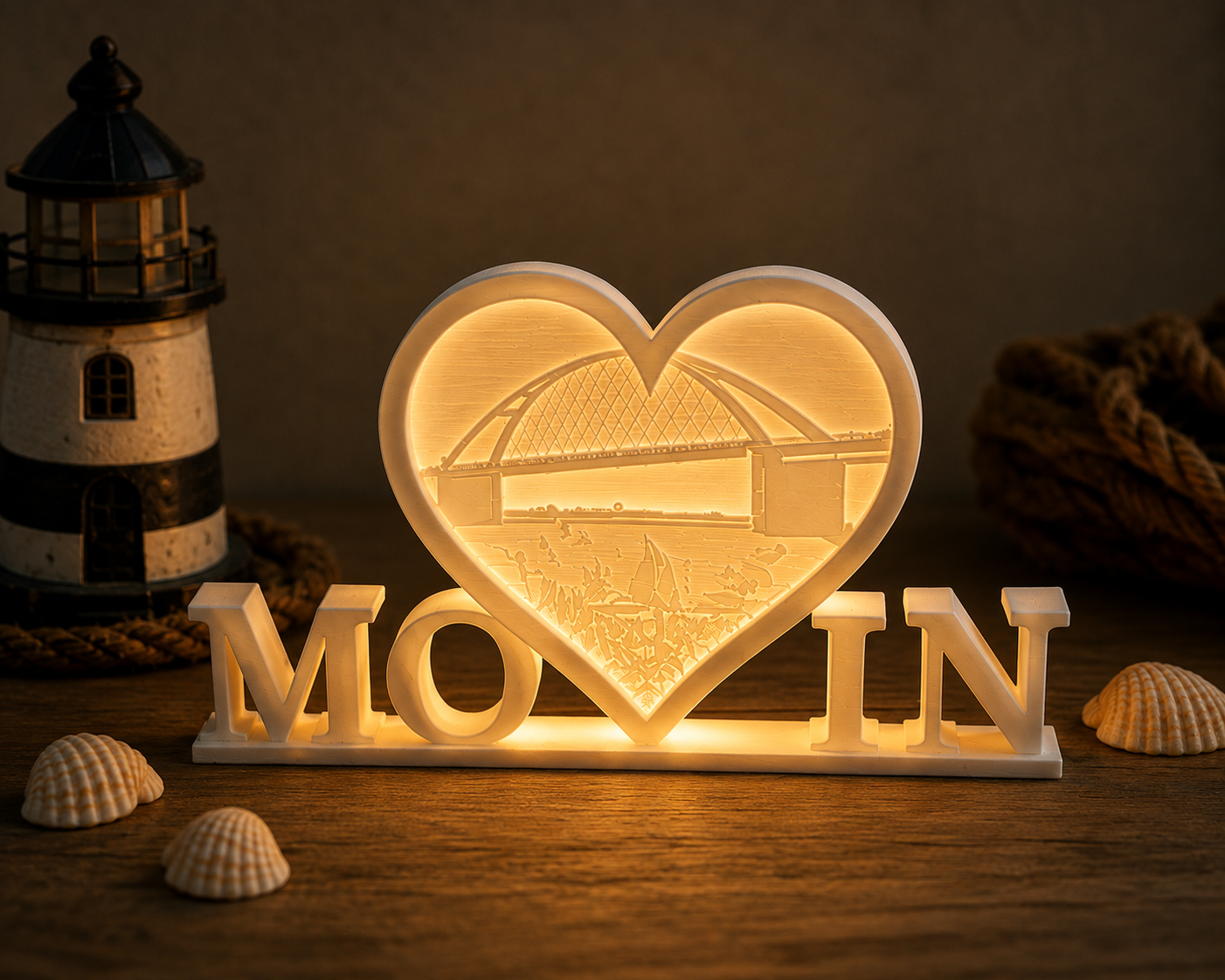 MOIN Fehmarn Lithophane – Dekoaufsteller mit Herz