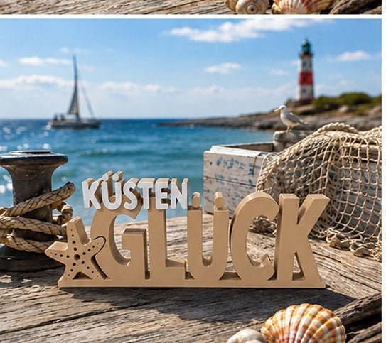 KÜSTENGLÜCK – 3D-Dekoaufsteller | Maritime Deko