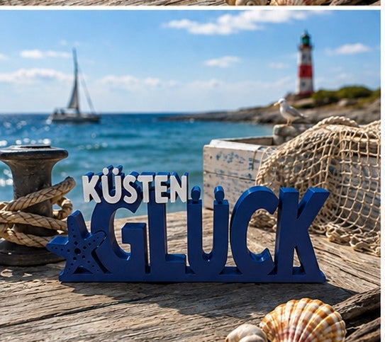 KÜSTENGLÜCK – 3D-Dekoaufsteller | Maritime Deko