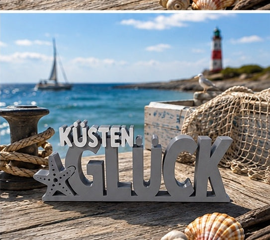 KÜSTENGLÜCK – 3D-Dekoaufsteller | Maritime Deko