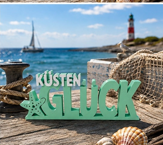KÜSTENGLÜCK – 3D-Dekoaufsteller | Maritime Deko