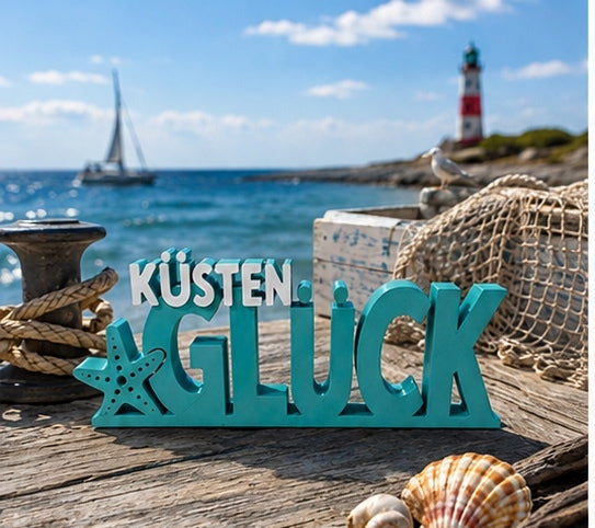 KÜSTENGLÜCK – 3D-Dekoaufsteller | Maritime Deko
